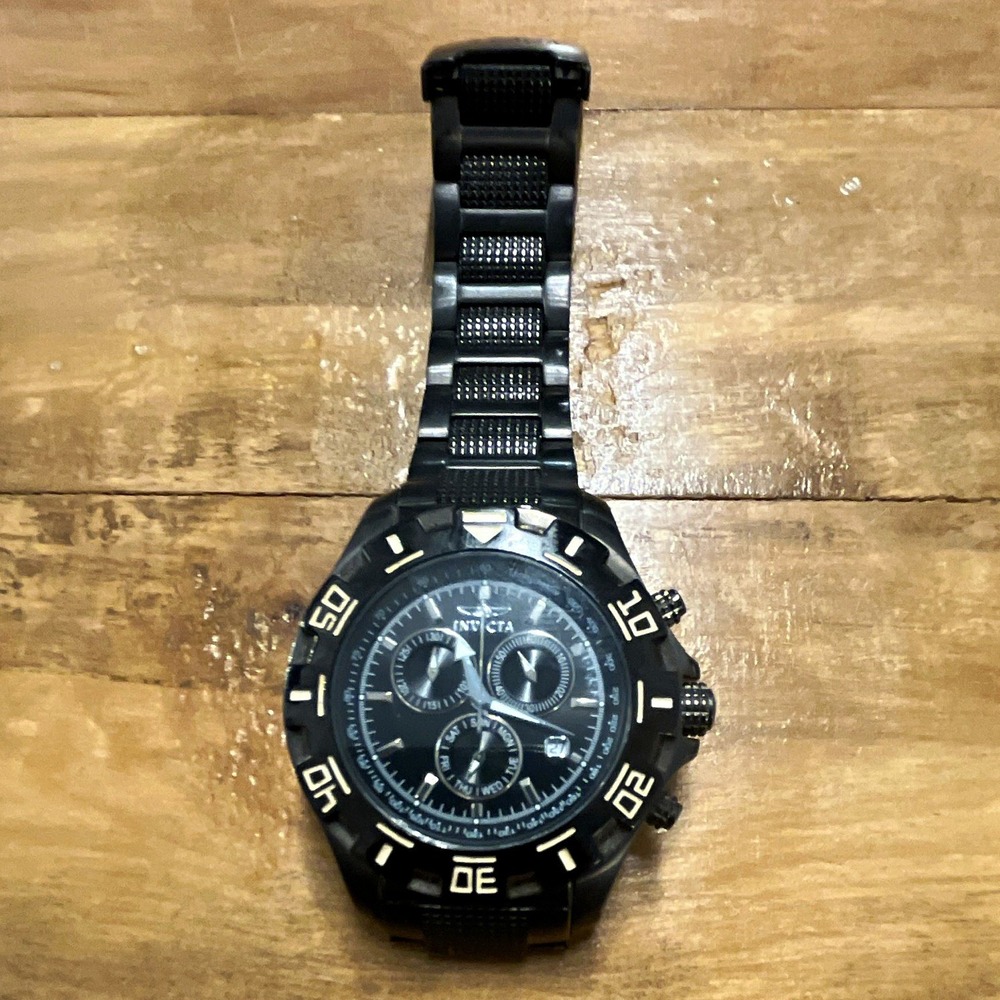 Invicta Specialty Men's Black Chronograph Quartz Watch 50mm 50m SS
